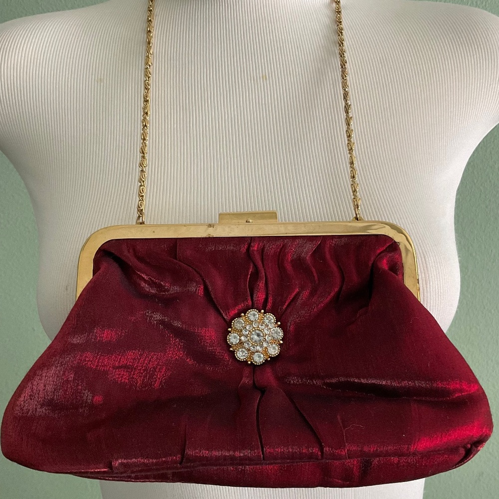 Purse Red Gold Accents design wristlet